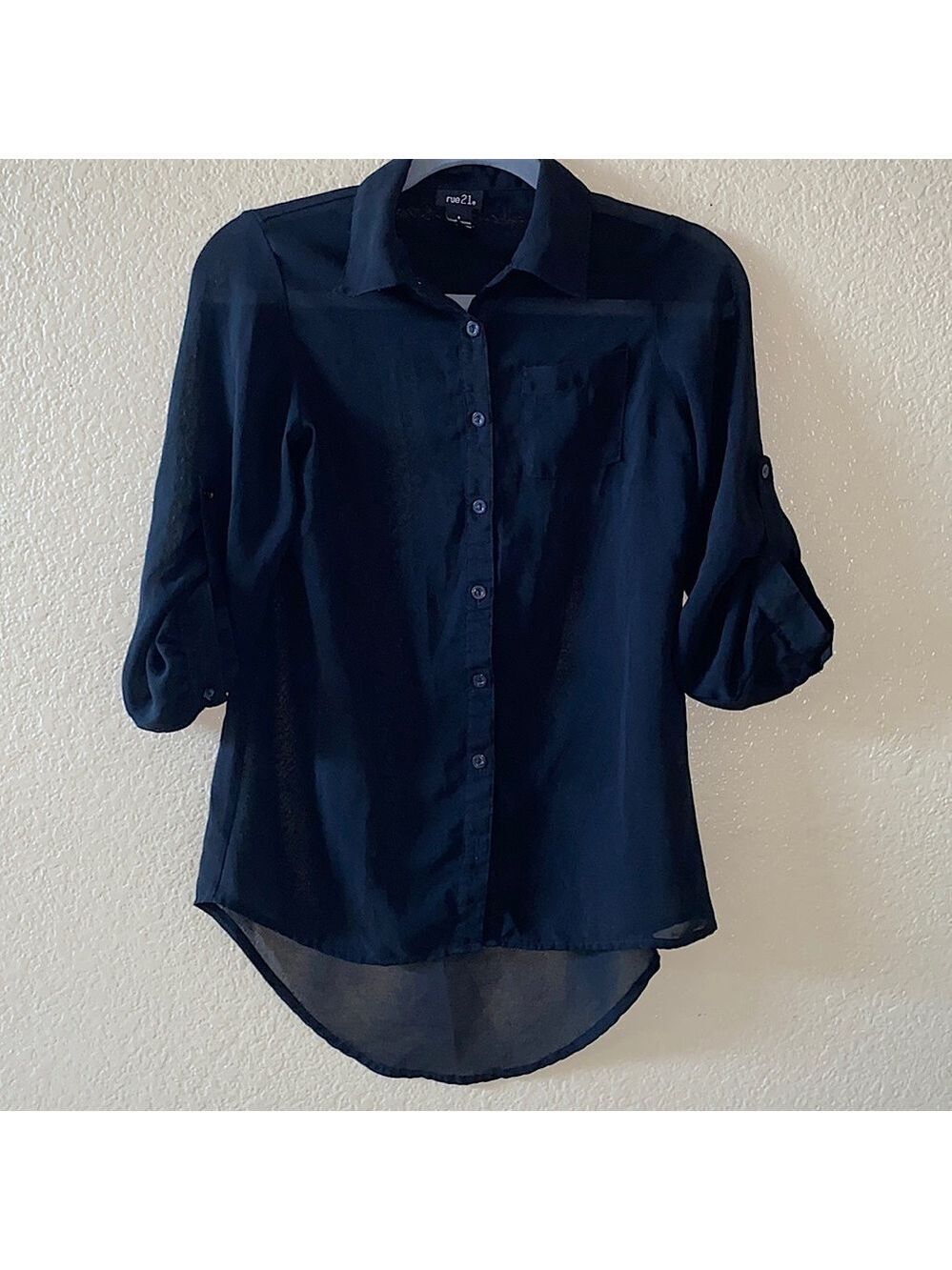Rue 21 Sheer Button Down Top